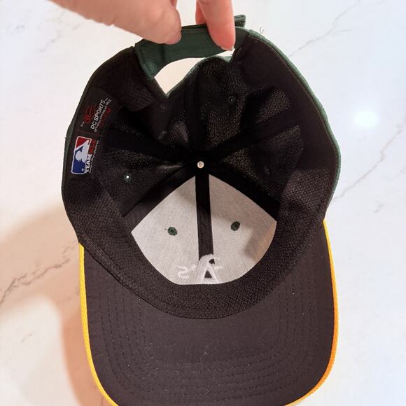 Oakland A’s TEAM MLB OC SPORTS Adjustable Baseball Cap Hat Green/Yellow VGC - Picture 5 of 6